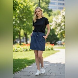 L.L. Bean Navy Blue Activewear Skort With Pockets Medium